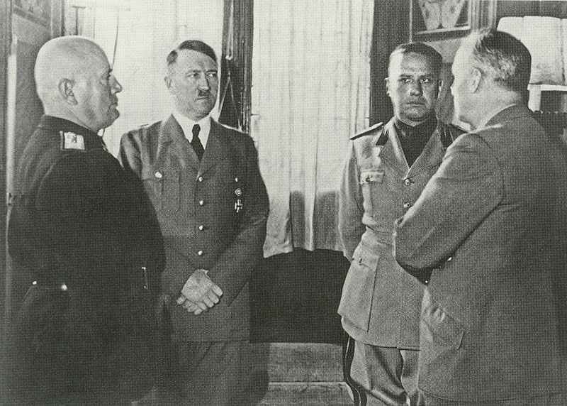 Mussolini, Hitler, Ciano and Ribbentrop