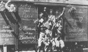 German reservists in train to the West