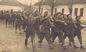 Romanian soldiers parading