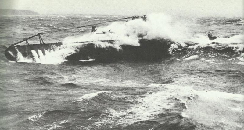 U-boat in heavy seas