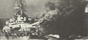 Italian battleship fires 