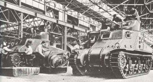 M3 tanks under construction at the Detroit Arsenal 