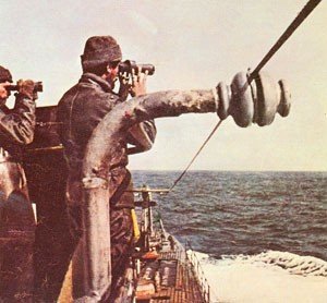 Italian submarine in the Atlantic