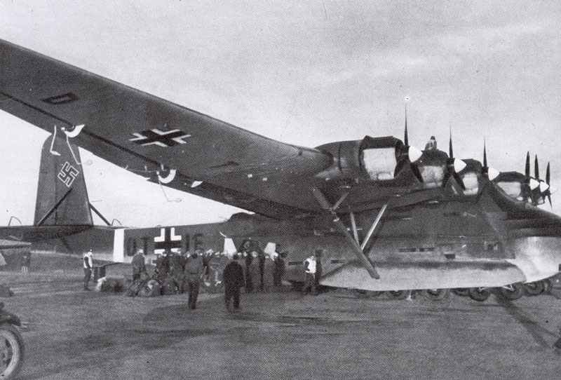 German soldiers are embarking a Me323 Gigant transport plane