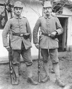 Prussian riflemen of a German light infantry (Jaeger) battalion