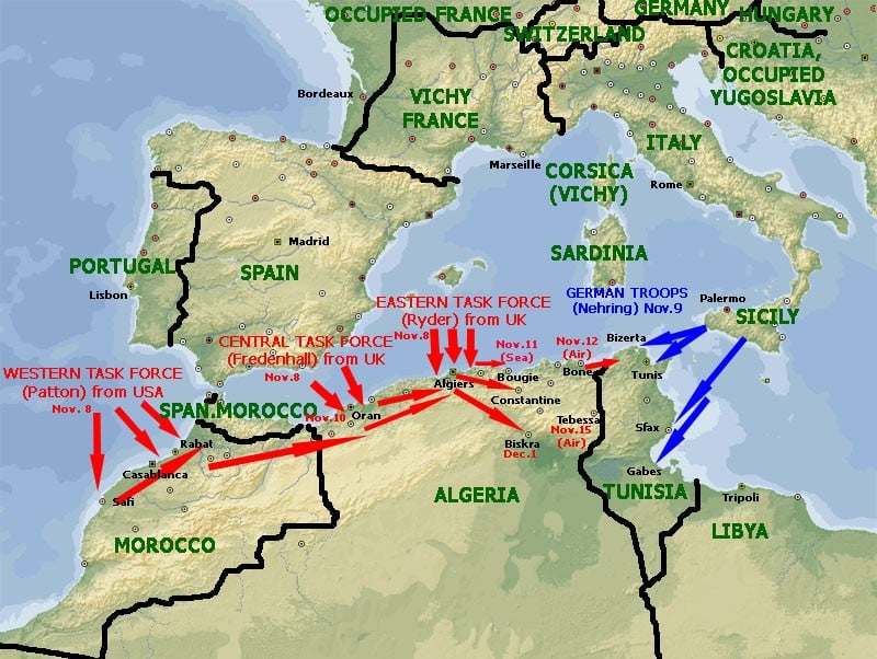 Operation Torch map