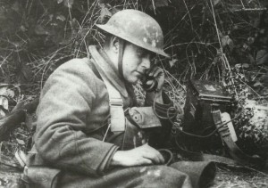 Field telephone used by a US soldier 