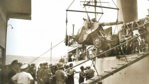 Unloading Bofors in Greece