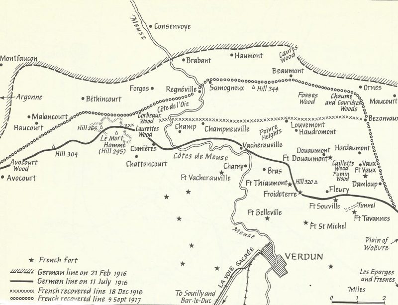 map of Battle of Verdun