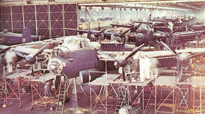 assembly line at Avro's Woodford plant 