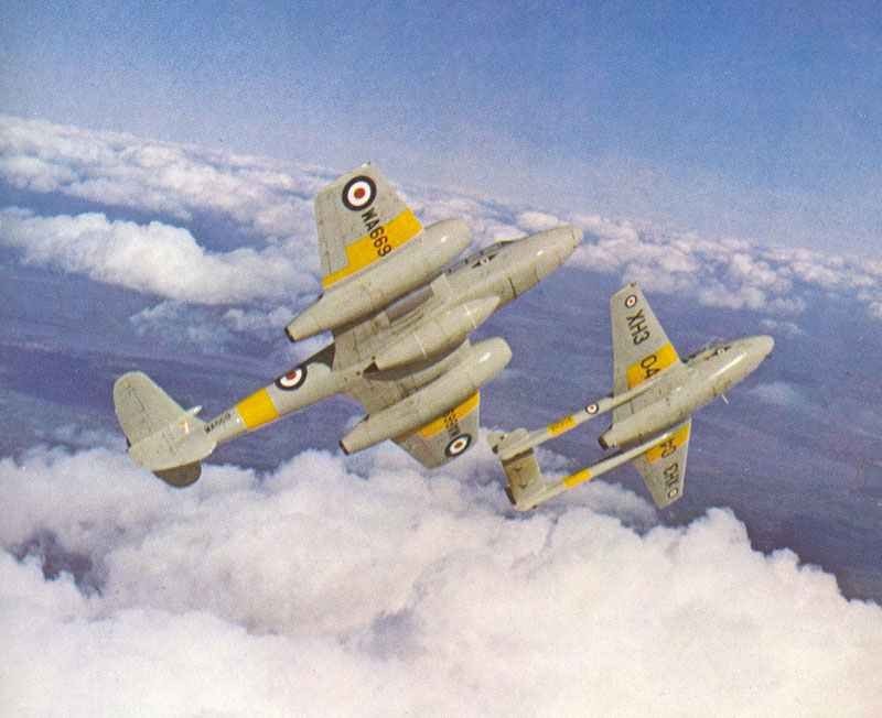 De Havilland Vampire of the historical squadron of the RAF