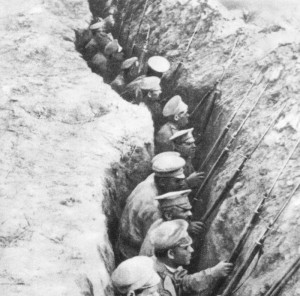 Russian infantry in trenches
