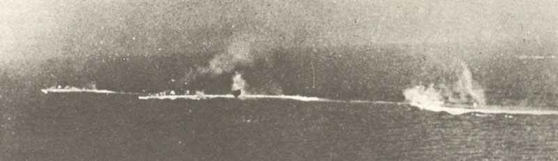 Italian cruisers during the Battle of Matapan