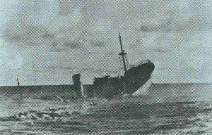 Allied merchantmen sinking