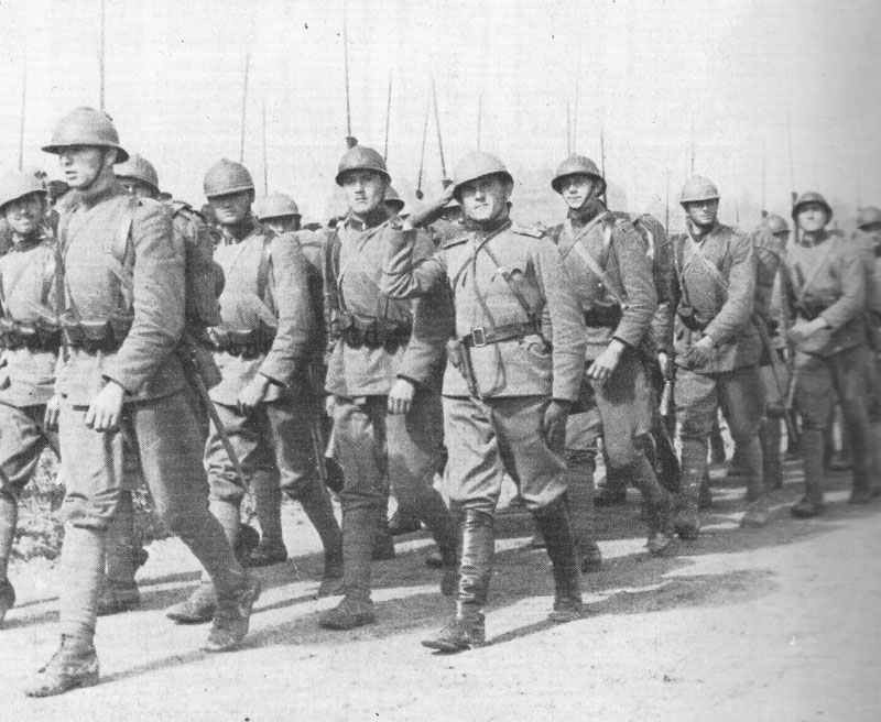 Men of the Belgrade 'Iron Regiment' on the march