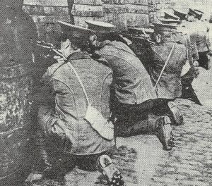 British infantry fire on the Four Courts