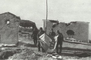 German soldiers hauled down a Greek war flag 