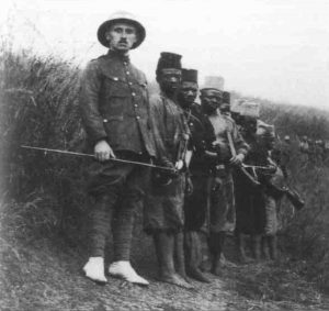 Belgian lieutnant and his men