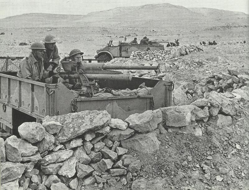 British light artillery on trucks