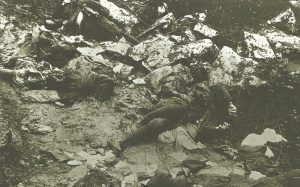 Italian soldiers killed by Austro-Hungarian artillery fire