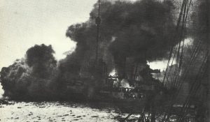 German battlecruiser 'Seydlitz' on fire