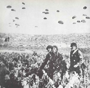 German airborne invasion of Crete. 