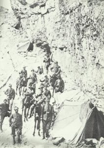 Italian Alpini troops in their camp