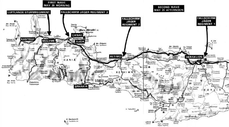 map airborne invasion of Crete