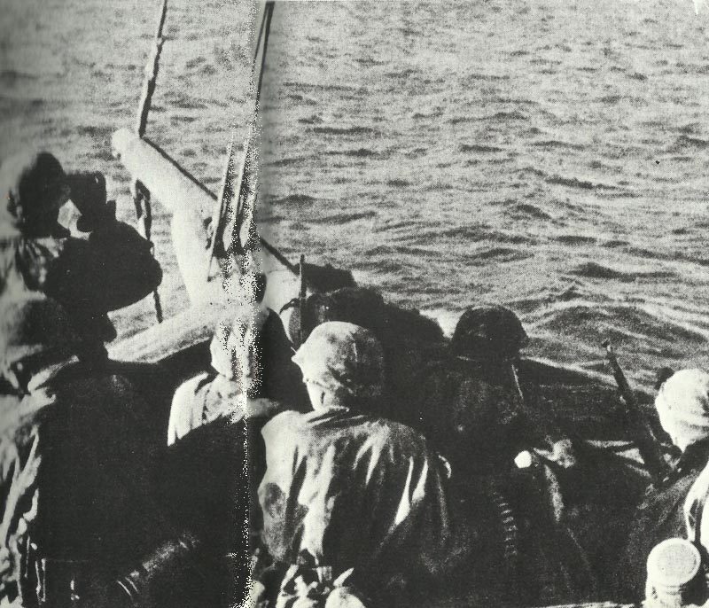 German troops cross the sea