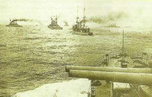 Destroyers of German High Seas Fleet in the North Sea.