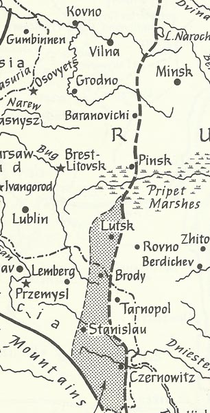 map Brusilov offensive
