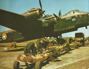  Stirling bomber loaded with bombs