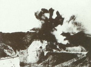 Fort Vaux under bombardement