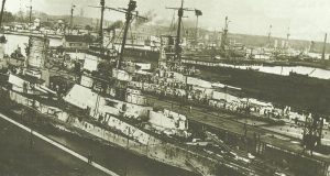 Damage inflicted on the German battlecruiser 'Seydlitz