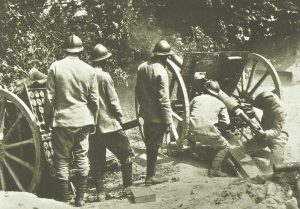 Serbian artillery in action