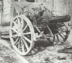 tube detonation destroyed German 105mm howitzer