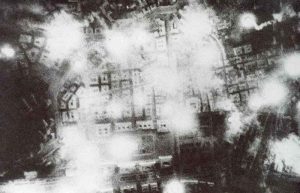 Aerial picture taken from Russian bombers over Berlin. 