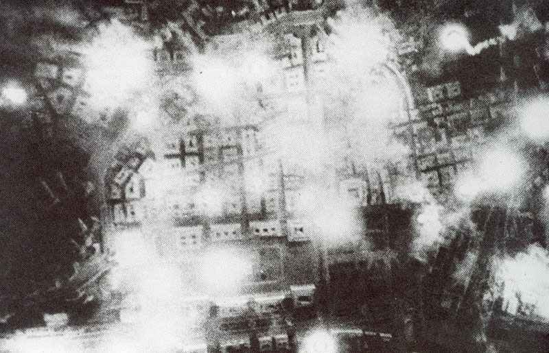 Aerial picture taken from Russian bombers over Berlin.