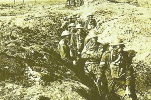 British soldiers with gas masks