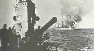 German U-boat sinks Italian sailing ship