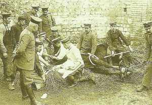 Veterinarians of a German cavalry regiment at work