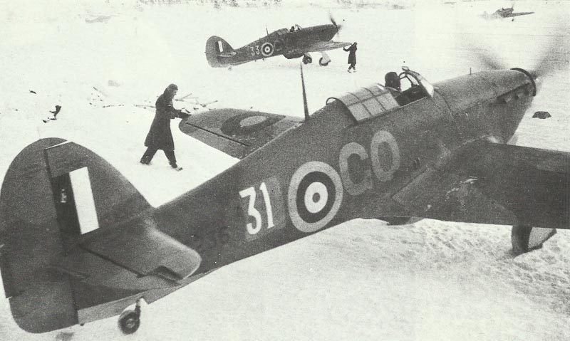 Hurricane fighters airfield Vaenge in Northern Russia