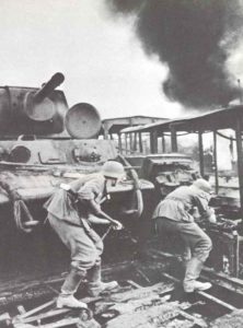 German assault on a Russian railway station