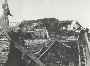 destroyed Russian supply train