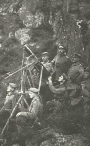 German machine gun in use as anti-aircraft defence