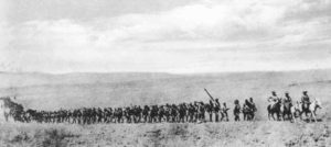 Feldkompanie auf Von Lettow's Schutztruppe on the move