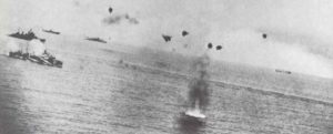 Italian aircrafts attacking British convoy
