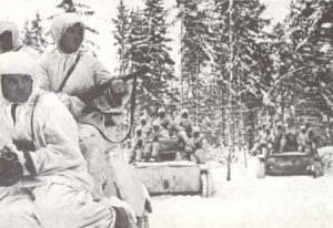 Russian infantry on light T-60 tanks