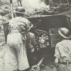 Australian anti-tank gun in the battle