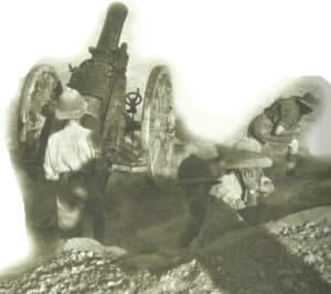 British howitzer in action 